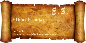 Elkán Blanka névjegykártya